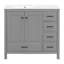 Meuble-lavabo gris 36 po avec lavabo en céramique, armoire de rangement abondante, 2 portes à fermeture douce et 5 tiroirs-205931100