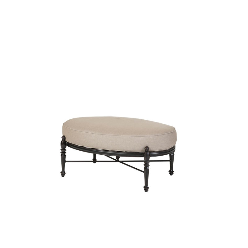 Grand Terrace Oval Ottoman with Sunbrella Cushions, Desert Bronze, Bessemer