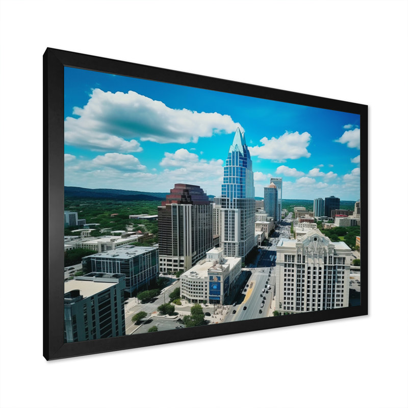 «Austin Dynamic Cityscape III», reproduction sur toile, H 12 po x l 20 po x P 1 po, Cadre photo noir