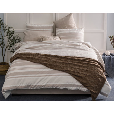  Ensemble de housse de couette 100% coton teint
