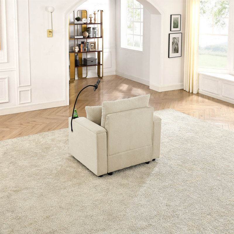 Ensemble de 2 chaises d'appoint, Velours côtelé beige