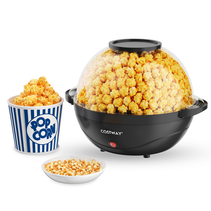 Costway Tabletop Popcorn Machine, Popcorn Machine Stand / Cart, Black
