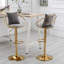 Chaise de bar en velours blanc cassé-873323326