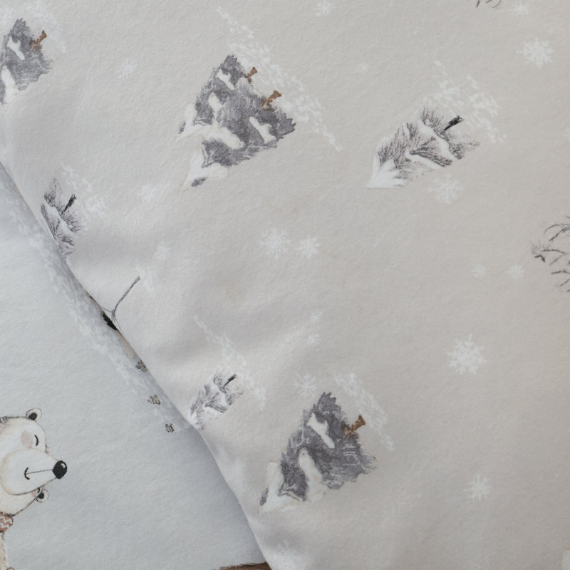Brushed Cotton Winter Animals Duvet Cover Set, Single