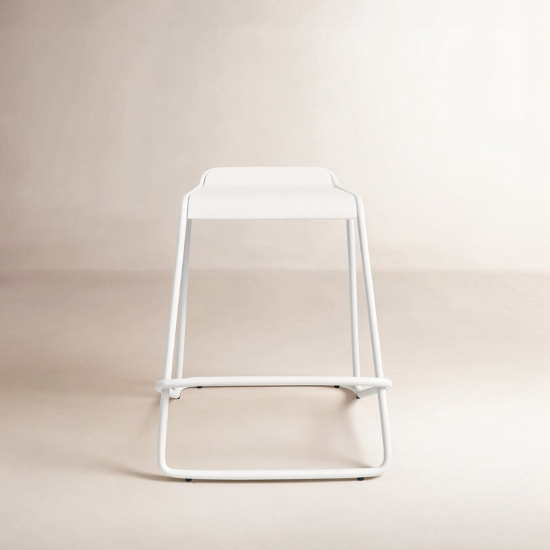 Ready Counter Stool with Metal Frame, White, Counter Stool (25" Seat Height)