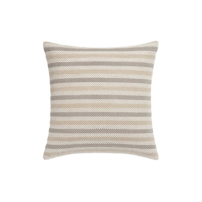 Classic Grey Marina Stripe Indoor Outdoor Pillow 24x24, Classic Gray, Square 20", Polyester