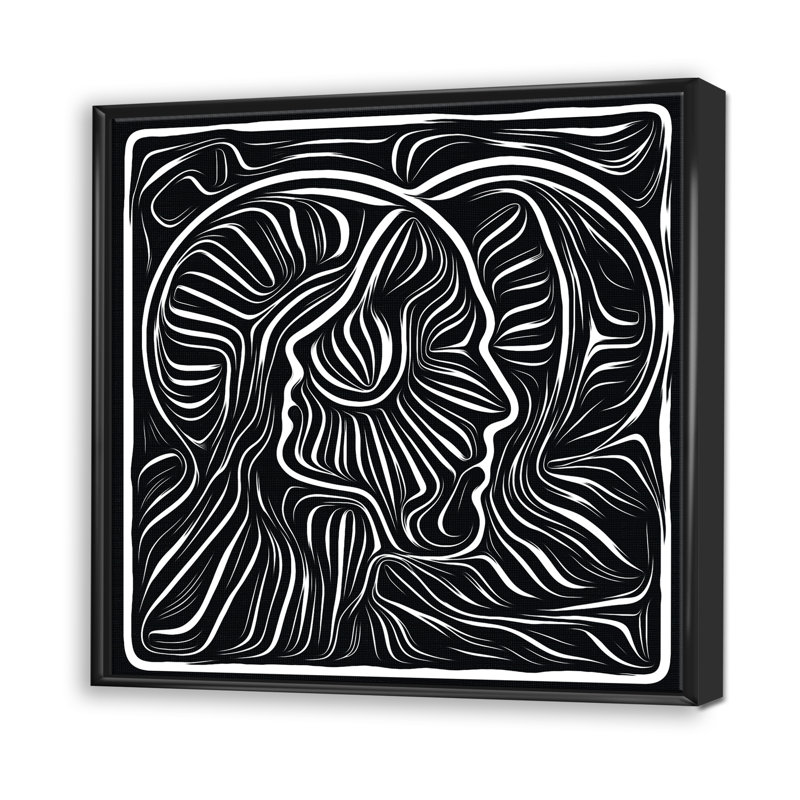 «Black and White Aw autrement», reproduction de cadre sur toile, Toile avec cadre noir, H 16 po x l 16 po x p 1 po