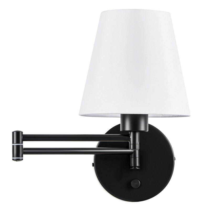 Applique à bras pivotant, Noir mat, H 13,78 po x l 7,09 po x P 21,26 po