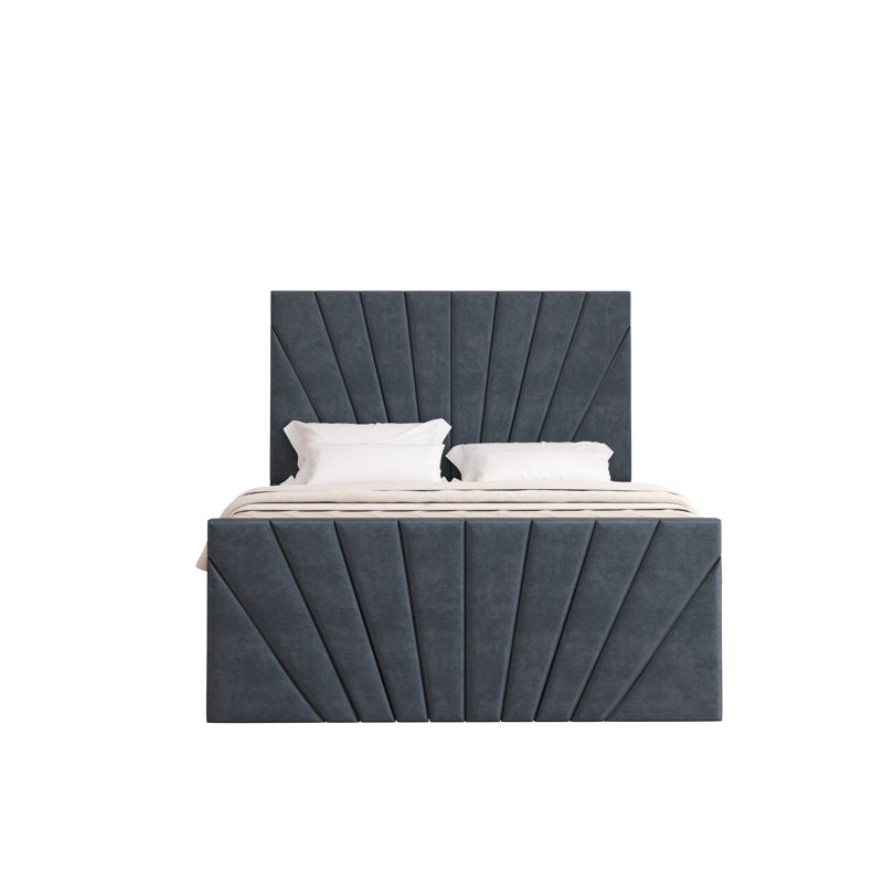 Odolo Upholstered Ottoman Storage Bed, Charcoal, Single (3')