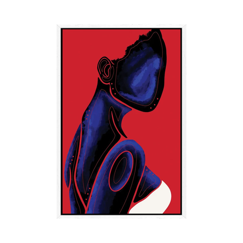 Sapphire - Painting on Canvas, White Framed, 66.04cm H x 45.72cm W x 3.81cm D