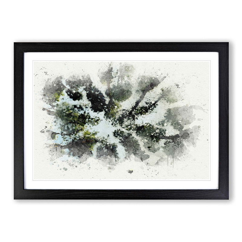 Tree Tops in Abstract - Framed Print, 50cm H x 76cm W x 2cm D, Black
