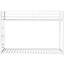 Lit superposé simple au-dessus de métal blanc, structure, caractéristiques, sans sommier, convient aux matelas de taille standard