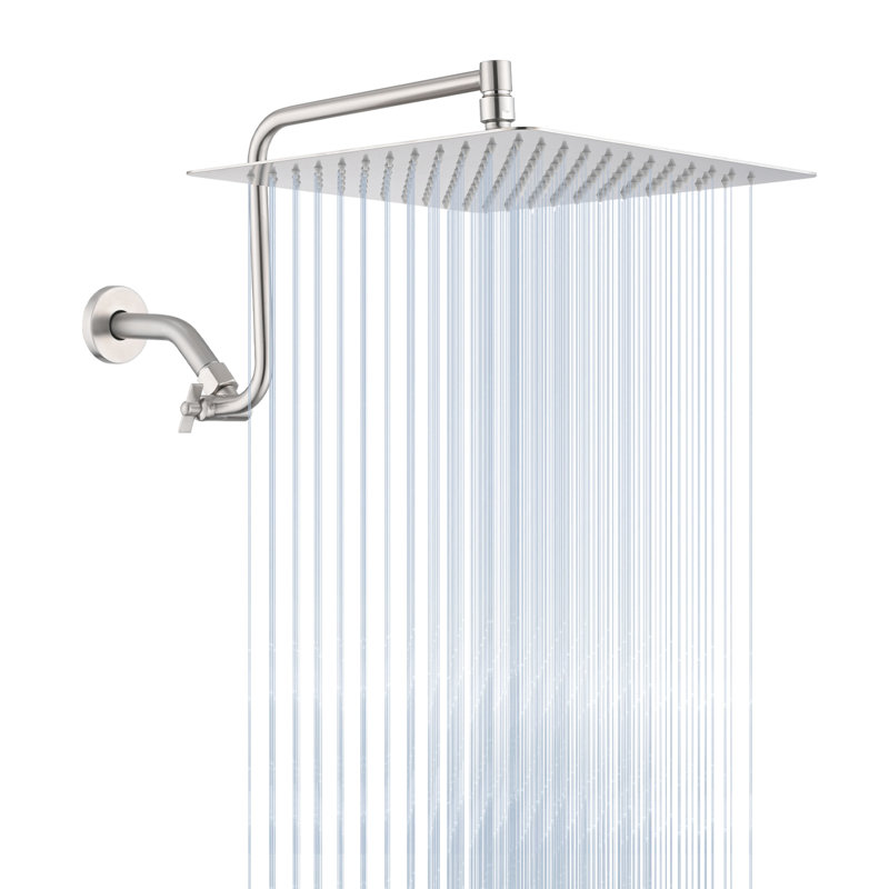 Pomme de douche à pluie 12 ", bras d'extension réglable pour une tête de pluie personnalisée avec une performance fiable