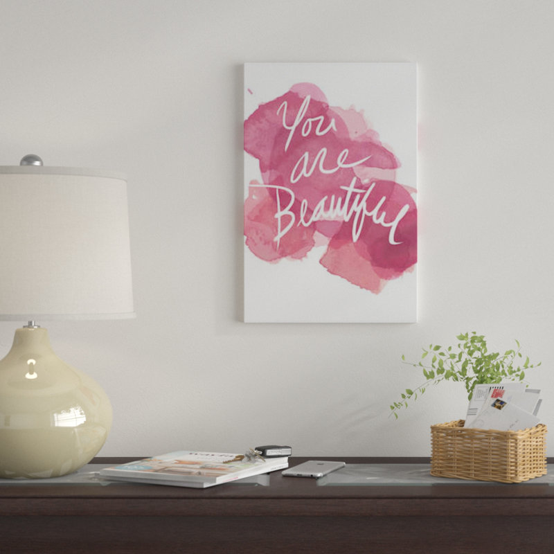« watercoulours rose type iv », art textuel sur toile, H 12 po x l 8 po x P 0,75 po