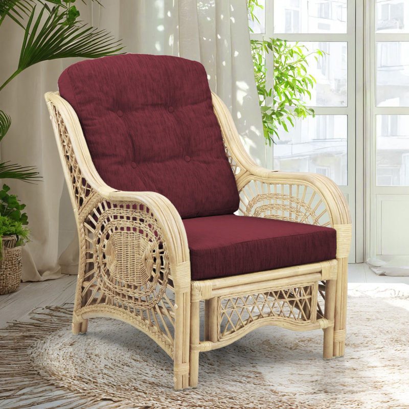 Fauteuil capitonné de 28 po de largeur, Bourgogne