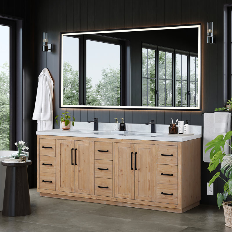 Meuble-lavabo double 84 po avec miroir Cicero