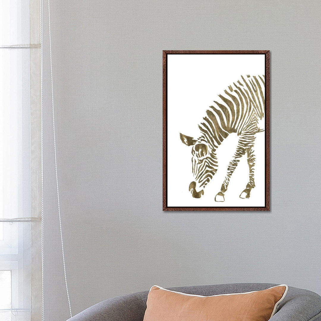 Gold Zebra von Patricia Pinto - Galerie-verpackte Leinwand Giclée