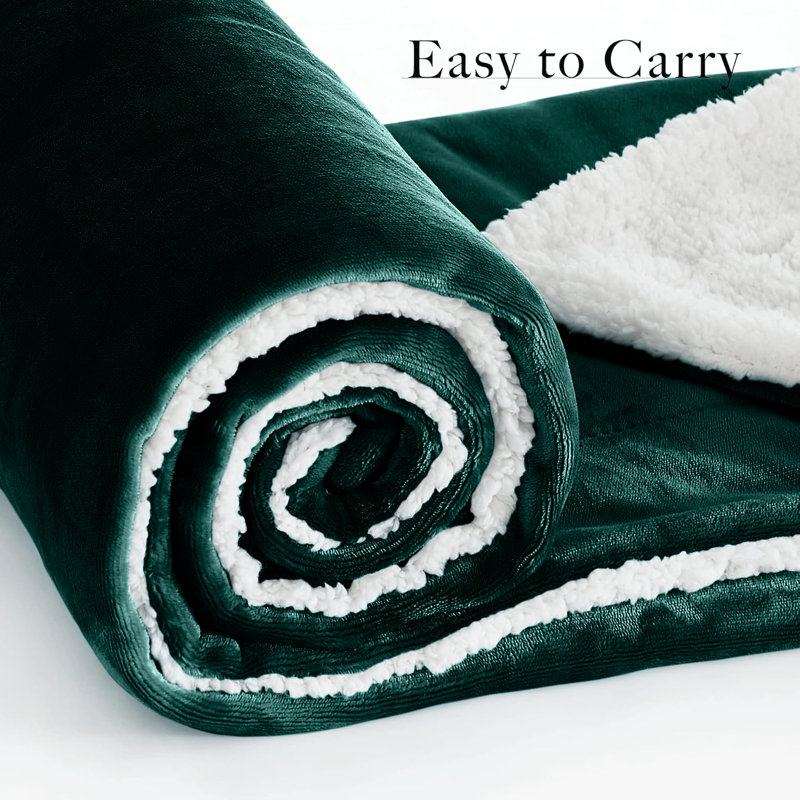 Adamczyk Soft Touch Mink Faux Fur Plush Sofa Throw/Blanket , 130cm x 150cm, Emerald