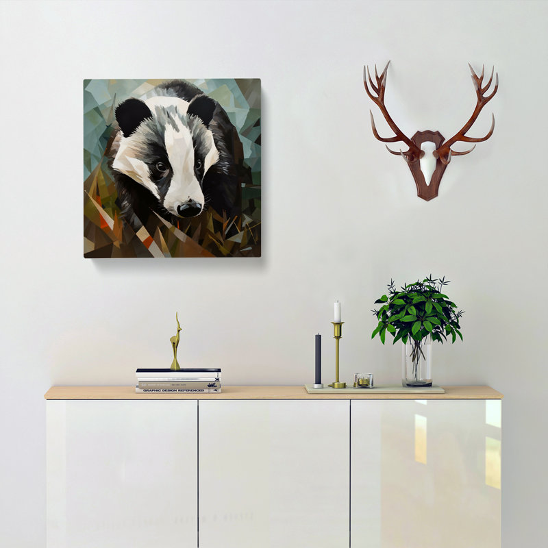 Badger Abstract - Wrapped Canvas, 50cm H x 50cm W x 3cm D