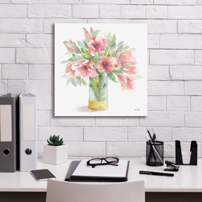 «Epic Graffiti» «Pink Amaryllis» par Leslie Trimbach, art mural sur toile