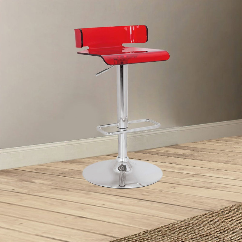Tabouret de bar rotatif à hauteur réglable Kail, Rouge