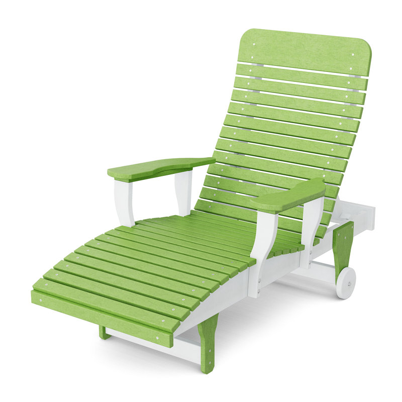 Chaise longue inclinable Signature, Vert citron / blanc