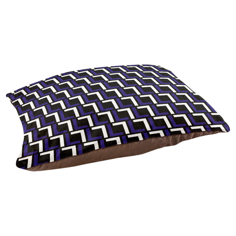 Coussin pour chien Bonheur, Extra large  (40'' W x 50'' D x 6'' H), Noir / mauve / blanc