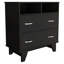Commode 2 tiroirs Portobelo, 2 tablettes, plateau supérieur, 4 pieds