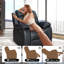 Ensemble de 2 fauteuils inclinables manuels en similicuir, fauteuil inclinable rembourré simple, fauteuils inclinables pour salon, cinéma maison-107283149