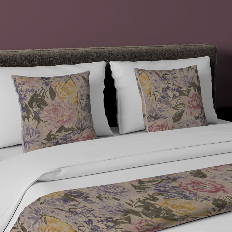 Microfiber Floral Coverlet with Pillowcases Included