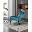 Chaise d'appoint sans accoudoirs en velours bleu sarcelle pour adultes COOLMORE, pieds en bois massif pour le salon, la chambre à coucher et le bureau-185294267