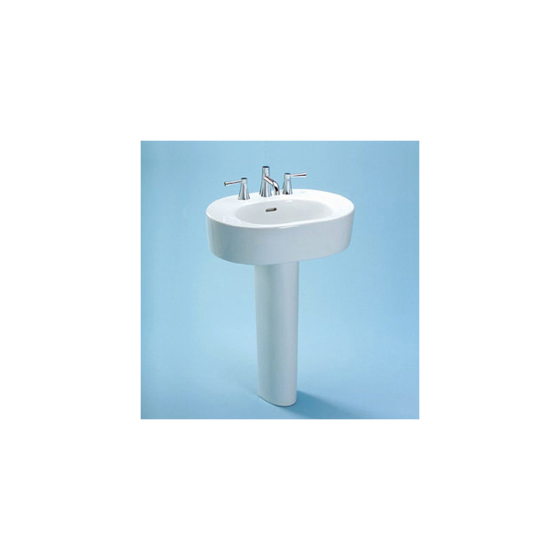 Nexus Ceramic 24" Pedestal Bathroom Sink, Cotton