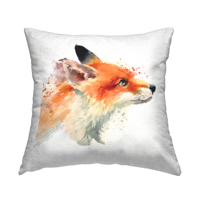 Stupell Industries Fox Portrait Gazing Right Printed Outdoor Throw Pillow Design By Artsy Sally