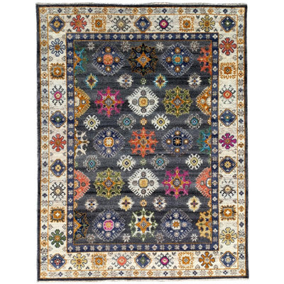 Lila Ruby Charcoal Hand Knotted Wool N.Gray / N.Ivory Traditional Classic Area Rug