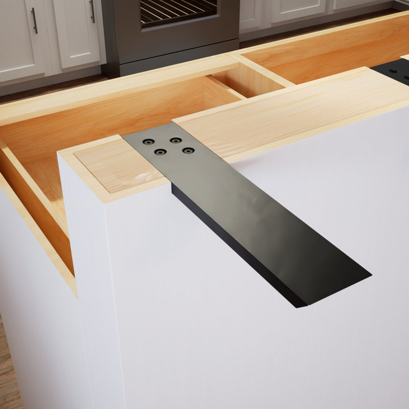 Granite-Compatible Matte Finish Kitchen Countertop Support Bracket 18"
