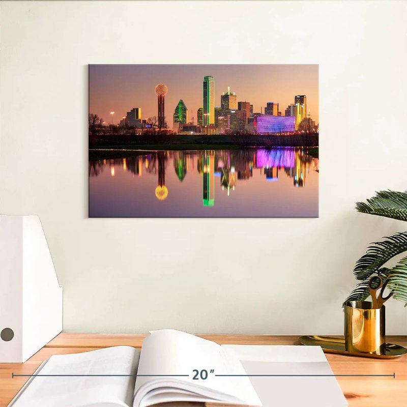 Sireci Dallas Night Skyline, 8" H x 12" W