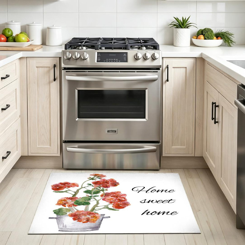 Tapis d'intérieur lavable à la machine rouge