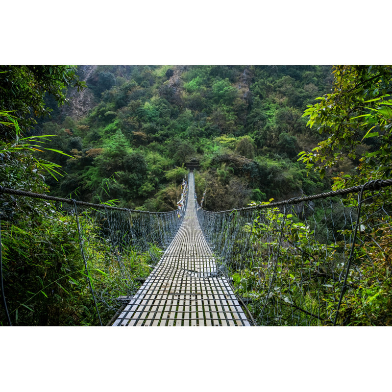 Alaksm Népal Suspension Bridge - Photographie sur toile tendue, H 8 po x l 12 po