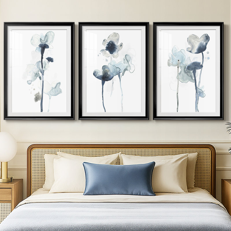 3 pièces, AU CH Midnight Blossoms I, Noir, H 21 po x l 30 po