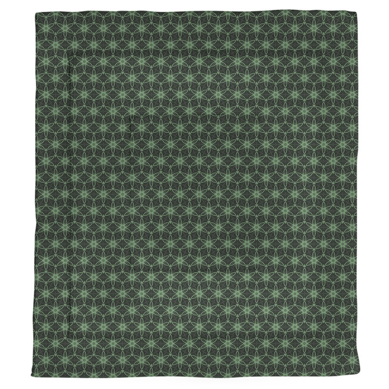 Édredon simple réversible Katelyn Elizabeth Ornate, Édredon simple TG, Noir / Vert