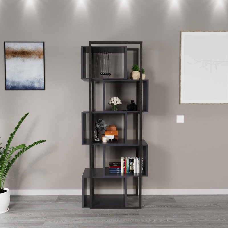 Aliona 70cm W Metal Shelving Unit, Black