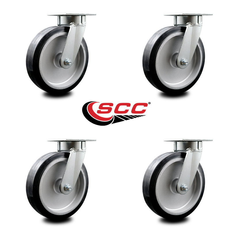 Kingpinless Rubber on Aluminum Swivel Caster