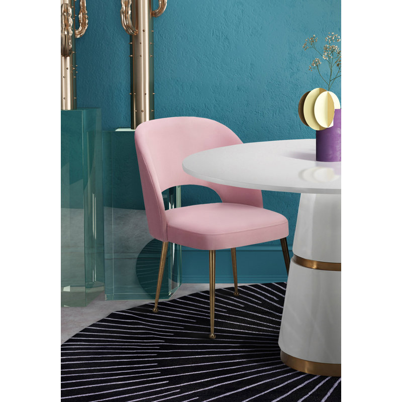 Rizo Cognac Velvet Chair, Blush Velvet