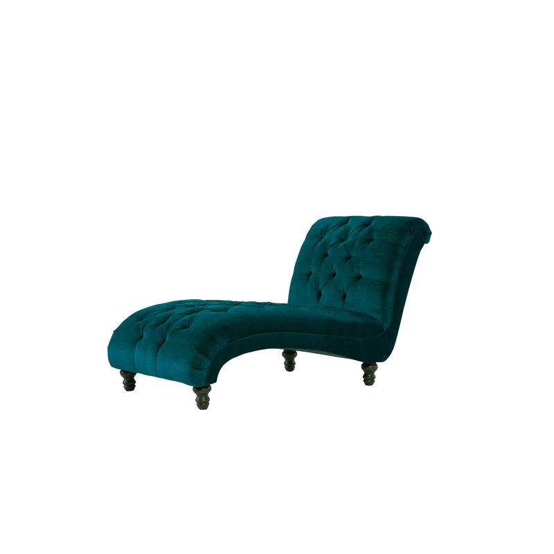 Chaise longue rembourrée Atice, Paon luxuriant / mélange de polyester