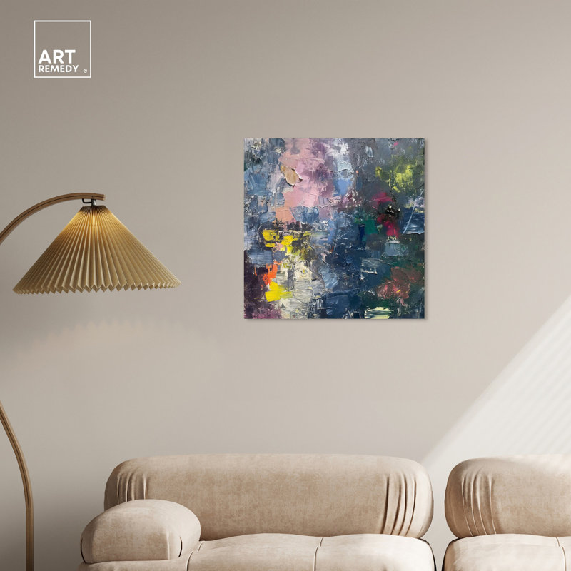 Scattered Pastel Color Abstract Canvas Wall Art, 24" x 24"