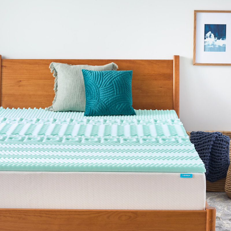 Surmatelas en gel à mémoire de forme à 7 zones 1,5 po Linenspa, Lit simple, 1.5