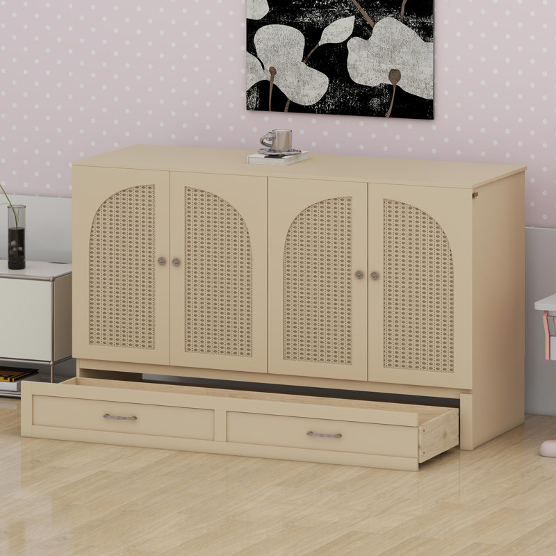Lit escamotable avec tiroirs de rangement Murphy, Gold