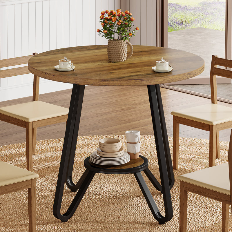 Round Metal Base Dining Table