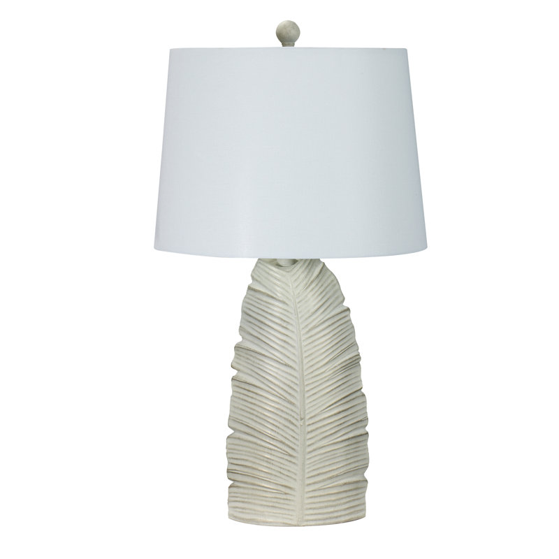 Lampe de table en résine Nunam, Blanc décontracté, H 26 po x l 14 po x P 14 po