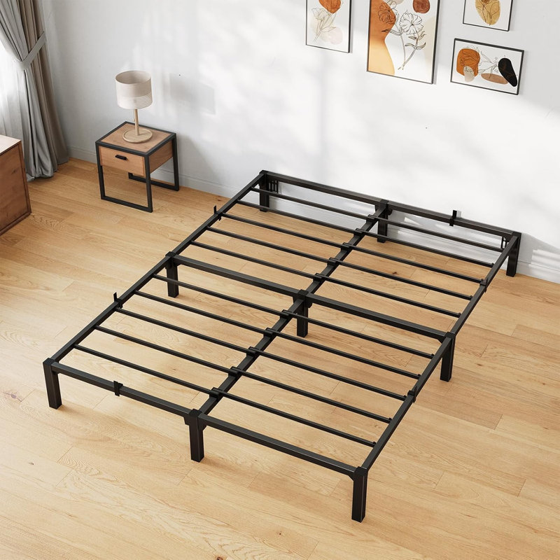 Queen 10" Metal Platform Bed Frame, 800lbs Capacity Tool-Free